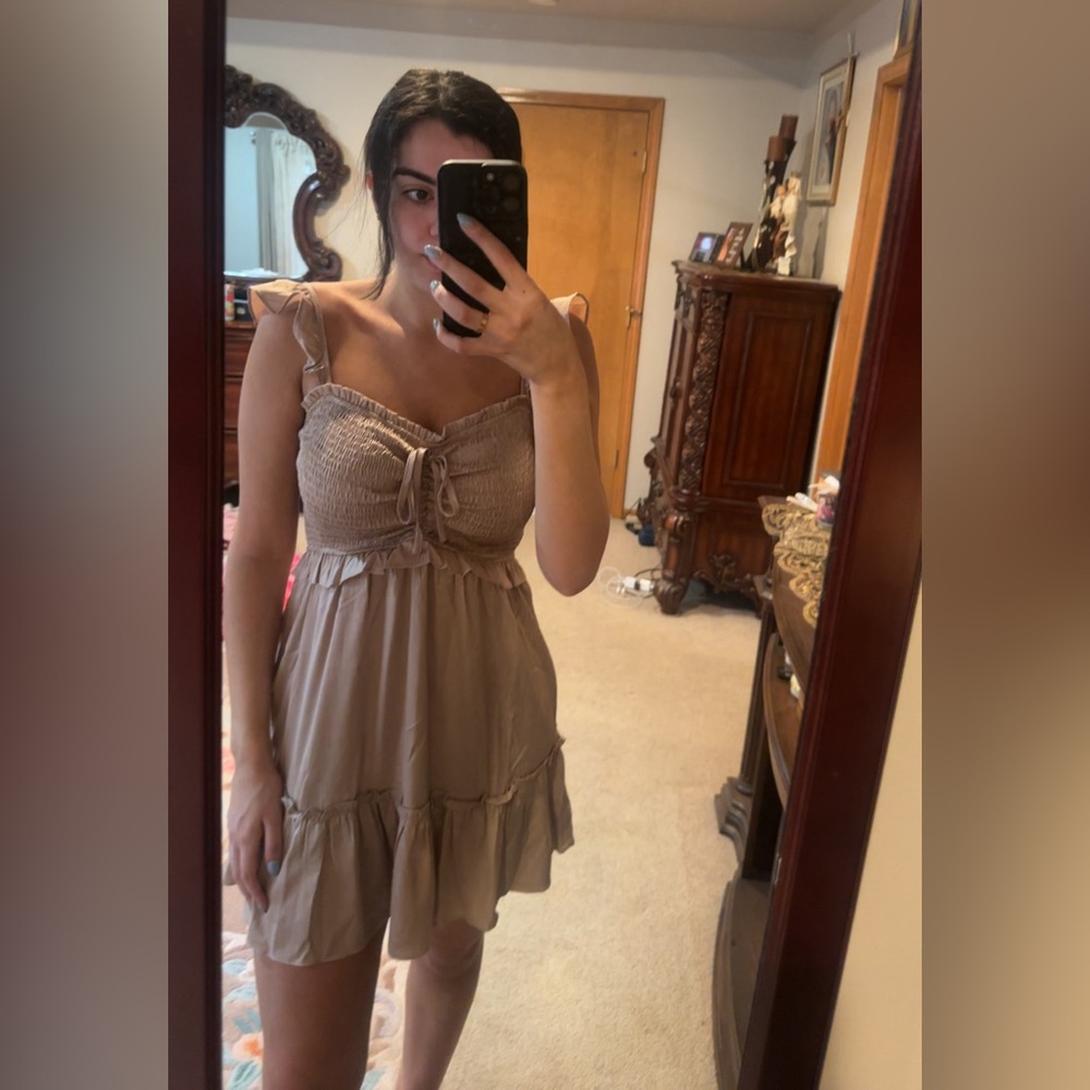 FASHIONNOVA- Nude Ruffled Sun Dress